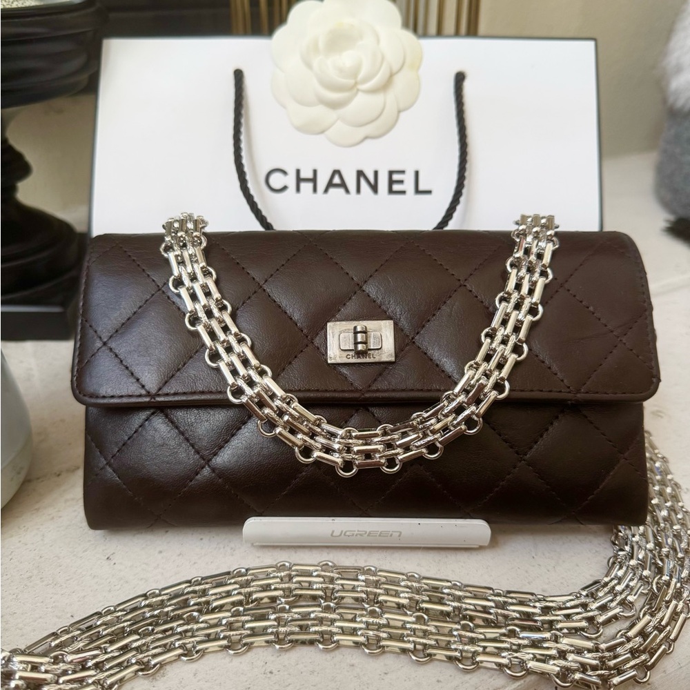 💎Authentic Chanel 2.55 Quilted Calfskin Flap Wallet